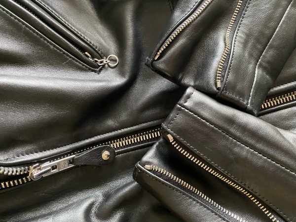 Hardware on leather jacket