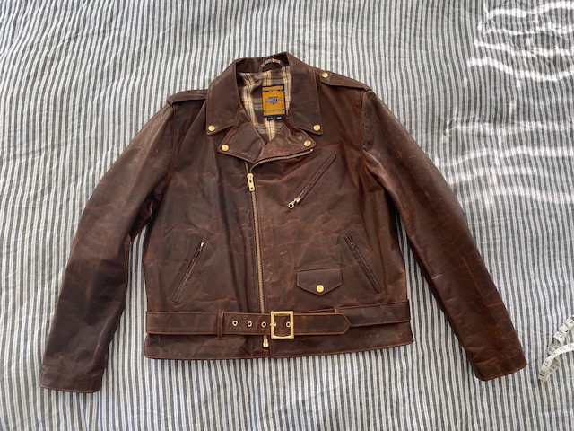 brown schott leather jacket