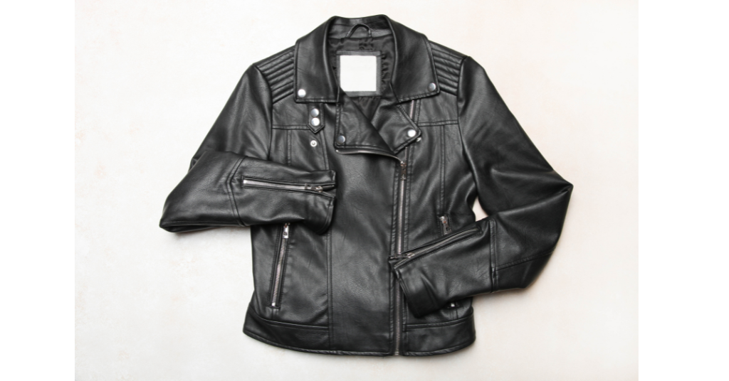 black leather jacket