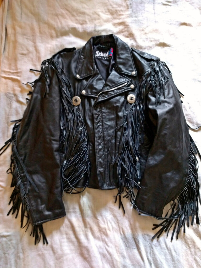 schott leather jacket fringe
